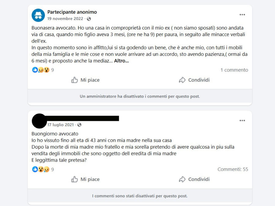 Testimonianza di un utente su una casa in comproprieta