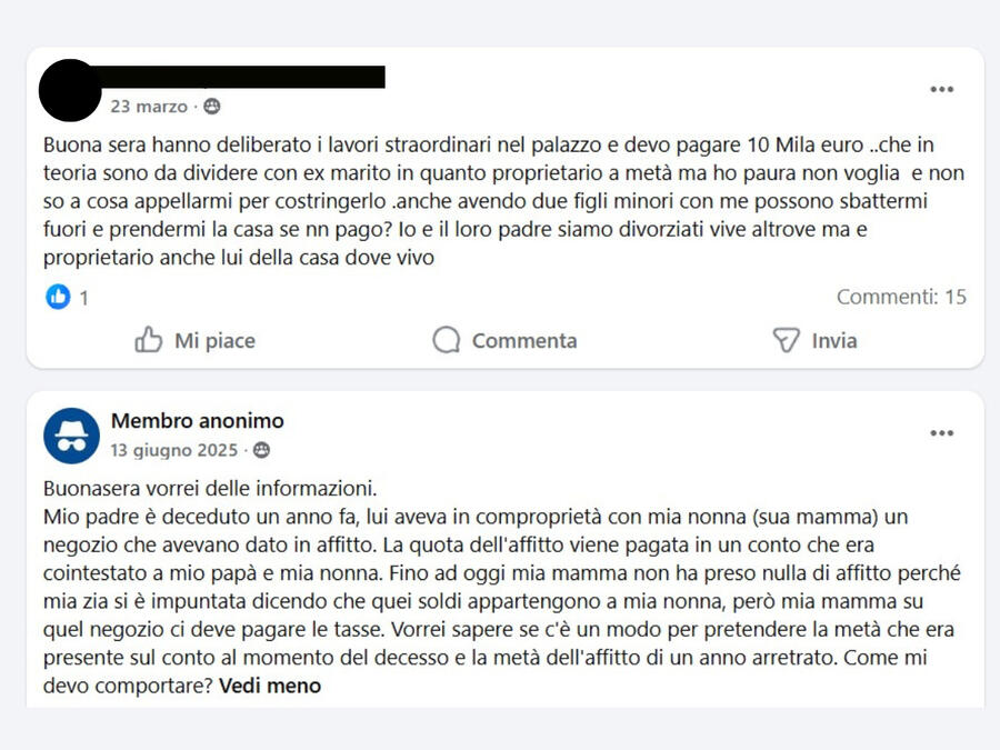 Testimonianza di un utente su una casa in comproprieta